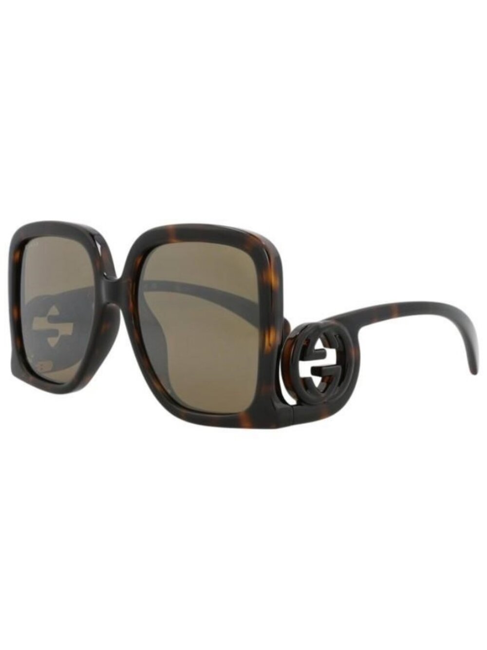 New Gucci Womens Square/Rectangle Havana Havana Brown Fashion Designer Sunglasse